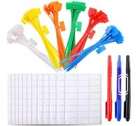 Swpeet 165 pièces nylon attache Kit comprenant 150 pièces 6 couleurs 15cm réutilisable nylon attache durable avec 3 marqueurs et 12 feuilles de papier d'étiquette de câble réseau