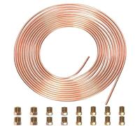 Swpeet 17 pièces revêtement cuivre 25 '3/16 "ensemble de tuyaux de conduite de frein, comprend 16 raccords, frein de remplacement complet ou tuyau de carburant, facile à plier manuellement (0028)