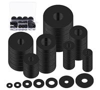 Swpeet 175Pcs 7 tailles Kit d’assortiment de rondelles en caoutchouc plat, 10/12/16/18/20/25/30mm coussinets en caoutchouc noir résistant pour amortir les vibrations, pour appareils