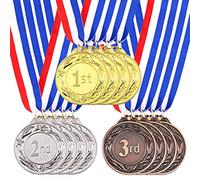 Swpeet 18PCS médailles de récompense en métal avec Ruban de Cou, médailles de Gagnant de Style Olympique médailles d’Or Argent Brone médailles 1ère 2ème 3ème Place médailles pour Les compétitions