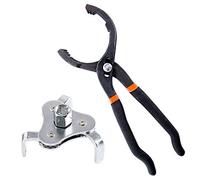 Swpeet 2 pièces 12 pouces grand filtre à huile réglable pince avec Universal 3 pinces filtre à huile outil Clé 2 1/8-4 1/2 pouces de diamètre ⅜ Et ½ pouce Drive démontage moto voiture camion