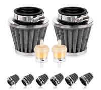 Swpeet 2 pièces 38 mm Filtre à air pour moto avec 2 pièces de filtre à carburant, kit de remplacement assorti, universel, cône d’admission, filtre à air de rechange pour 50 cm3, 110 cm3, 125 cm3, 150