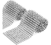 Swpeet 2 Yards Silver Stitch clous set, cône arbre clous rivets fond plat punk rock perles décoratives, Décoration punk rock décoration filet rivets perles punk style costume bricolage artisanat
