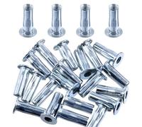 Swpeet 20 écrous à rivet multiprises M6 en acier au carbone métrique blanc enduit de zinc multi grip plus écrous rivets kit bulb shank tête plate insert fileté écrou construction fixation