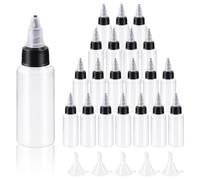 Swpeet 25 flacons de distribution transparents avec petit kit d'entonnoir bouteille en plastique Boston LDPE de 1 OZ bouteille compte - gouttes extrudée vide de 30 ml avec kit de bouchon torsadé pour
