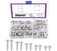 Swpeet 260 pièces M5 × 6 mm 10 mm 14 mm 20 mm 25 mm Rivets à tête soudée en aluminium solide Rivets en aluminium, extrémité lisse, tête universelle, haute résistance à la corrosion pour la réparation