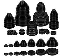 Swpeet 28 pièces 7 Taille 2 tour ronde double face caoutchouc rondelle Kit, trou de perçage rond bouchon en caoutchouc rondelle pare - feu solide bouchon fermé fil de voiture câble joint en caoutchouc