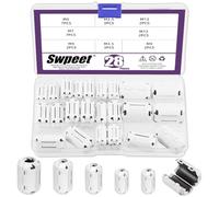 Swpeet 28pcs 5 Taille Blanc Clip Ferrite Anneau Noyau avec Anneau Noyau Combo Kit RFI EMI Bruit suppresseur de câble Clip pour câble USB HDMI diamètre 3,5/5 / 7/9 / 13mm