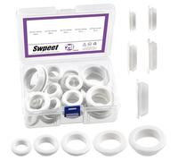 Swpeet 29 pièces caoutchouc blanc rondelle combo Kit, 5 tailles oeillet anneau joint, un côté rond pare - feu trou bouchon, environ 4/5 pouces 1-1/4 pouces 1-1/5 pouces 1-1/5 pouces