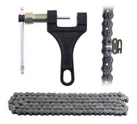 Swpeet 2pcs 59 "420 chaîne à rouleaux standard chaîne de moto 132 maillons et casseur de chaîne combo Kit, chaîne de transmission en acier au carbone pour 110CC 125CC Dirt pit bike ATV 4x4 kart