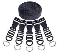 Swpeet 30 pcs Plat Heavy Duty double réglable Side Release Boucles de plastique 32mm Noir