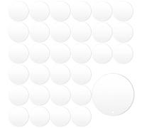 Swpeet 30Pcs 3,5 Pouces épaisseur 2mm Feuille de Cercle d'acrylique Clair Avec Trou Kit, Rond Transparent Acrylique Disque Ornement Feuilles Vides Pour Art Projet Peinture Bricolage Artisanat