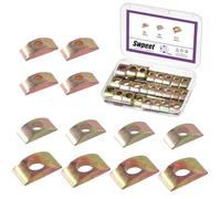 Swpeet 30Pcs 3 Tailles M6 M8 M10 Kit d'assortiment de rondelles à écrou à demi-lune, rondelle à verrouillage à demi-lune en fer galvanisé, raccords de matériel pour meubles