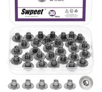 Swpeet 30Pcs M6 × 19 × 10mm écroue en acier au carbone, à travers le trou bride insérer écroues rosées femelle, de soudure de base ronde, de Brad, écroue de montage de matériel de fixation