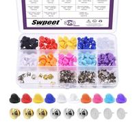 Swpeet 320pcs caoutchouc pin back Lock avec kit de pin vierge de 10mm, verrouillage pin back Lock avec boîte de rangement, remplacement de fixation de sangle convient à la fabrication artisanale