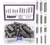 Swpeet 36 pièces 12 tailles de ressorts de traction en acier au carbone, diamètre de fil de ressort de traction 0039" 0059" 0078" 0,1", OD 0,39" 0,59" 0,78", longueur 1,18" 1,57" 1,96" 2,36"