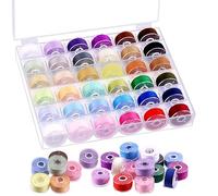 Swpeet 36 pièces 36 Couleurs Polyester Bobine pré - enroulée Set avec boîte de Bobine, Bobine de Fil à Coudre, Bobine pré - enroulée Compatible Brother/byblock/janome/Elna/Singer Machine