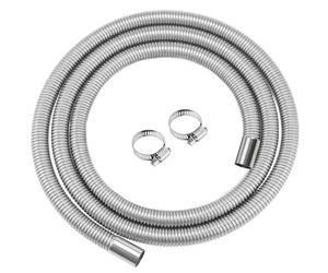 Swpeet 3Pcs 1" x 118" - 25mm x 300cm acier inoxydable Diesel chauffage tuyau d’échappement avec 18mm-29mm Kit de brides de tuyau, réservoir de carburant Air chauffage tuyau d’échappement pour voiture