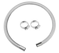 Swpeet 3Pcs 1" x 23.6" - 25mm x 60cm acier inoxydable Diesel chauffage tuyau d’échappement avec 18mm-29mm Kit de brides de tuyau, réservoir de carburant Air chauffage tuyau d’échappement pour voiture