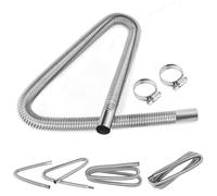 Swpeet 3pcs 1" "x 39" "- 25mm x 100cm tuyau d'échappement de chauffage diesel en acier inoxydable avec kit de pince de tuyau 18mm - 29mm, tuyau d'échappement de chauffage d'air de réservoir de voiture