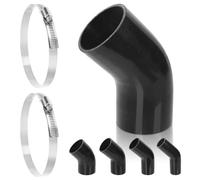 Swpeet 3Pcs 3,5 pouces - 89mm 45 degrés coude 4 plis en Silicone renforcé avec 84-108mm 304 acier inoxydable T Kit de serrage de tuyau pour Intercooler d’admission Turbo