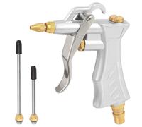 Swpeet 3Pcs Kit de combinaison d'outils pneumatiques comprenant pistolet de soufflage avec raccord rapide standard en laiton ajustable buse d'écoulement d'air et 2 rallonges d'écoulement d'air