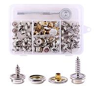Swpeet 40 Lot de fermeture à vis SE fixe avec Snap kit d'outil de configuration, à tige Snap avec vis 3/20,3 cm et 5/20,3 cm en acier inoxydable, Snap Button Lot de clous