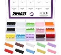 Swpeet 40Pcs 10 Couleurs 30mm / 1,18 pouce Kit d'assortiment de pince de sertissage de ruban, Pinch Crimp Clamp Ends Cord, Boucle de ceinture pour la fabrication de bijoux bricolage, Boucle de