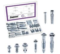 Swpeet 40Pcs 3 Styles M4 M5 M6 écrous à Pétales et Ancres Murales Creuses à Moteur à Boulon Molly Avec Kit d'assortiment de Tubes d'expansion, Vis Pour la Décoration de la Maison