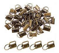 Swpeet 45 pièces de matériel de porte-clés en bronze de 2,5 cm avec ensembles de mousquetons, parfait pour les poignets de sac avec tissu/ruban/sangle/en relief et autres travaux manuels - 25 mm