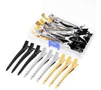 Swpeet 45pcs or argent noir 3,5 pouces duvet de canard épingle à cheveux set, crocodile métallique Curl clip, duvet de canard longue épingle à cheveux, idéal pour les femmes coiffant, colorant et