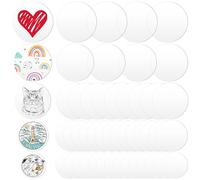 Swpeet 50Pcs 2 Pouces / 2,6 Pouces / 2,75 Pouces / 3,5 Pouces / 4 Pouces d'épaisseur 1mm Kit de Feuille de Cercle d'acrylique Clair, Feuilles Blanches Rondes d'ornement de Disque Transparent