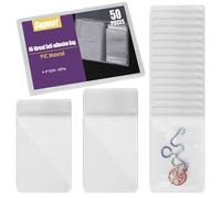 Swpeet 50Pcs 3.54 "x 5.1" Sacs de Bijoux en PVC Transparent épais, Organisateur de Bijoux de Voyage Portable Autocollant, Sacs de Stockage de Bijoux en Plastique, Sacs à cremallière