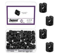 Swpeet 50Pcs Métrique M6 × 10mm Cross Dowels Slotted Nut, Kit d'écrous de baril plaqué zinc, écrous fenturé de croix noire, écrous de meubles, intégré pour lits Chaises de berceau