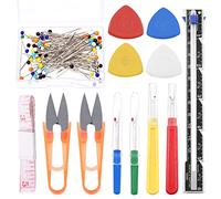Swpeet 518Pcs Kit d’outils à coudre, craie de tailleur professionnel, jauge coulissante et Ripper de couture avec piquage épingles à coudre et Snip Kit d’assortiment de ciseaux, décapant de fil