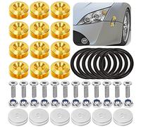Swpeet 54Pcs - Kit de fixation à déverrouillage rapide de 3 paires en or, clips de pare-chocs en aluminium universels à déverrouillage rapide pour pare-chocs avant et arrière, fixations de pare-chocs