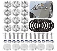 Swpeet 54Pcs - Kit de fixation rapide à dégagement rapide 3 paires argentées, Kit universel de clips de pare-chocs en aluminium pour fixation rapide de pare-chocs avant et arrière, fixations de coffre
