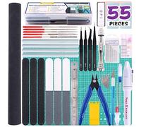Swpeet 55Pcs Gundam Modeler Outils de Base avec Conteneur en Plastique de Service, Kit d'outils de Professionnel Parfait pour la Construction de Kits de Hobby Model Assemble Building (Kit Gundam - 11)