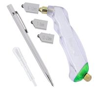 Swpeet 5Pcs 2mm-20mm Glass Cutter Pistol Grip and Ergonomic Grip Tungsten Carbide Glass Cutting Tools with Oil Dropper Assortment Kit, Professional Stained Glass Cutting Tool for Stained Glass Work