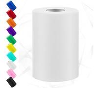 Swpeet 6 pouces x 100 yards blanc tulle tissu rouleau, bobine de tissu tulle ruban, maille polyester bobine, idéal pour bricolage à la main fête d'anniversaire décorations de mariage artisanat