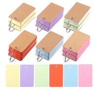 Swpeet 600 papier 2,1 x 3,5 pouces couleur carte d'index avec boucle de reliure, notes caso index Card, 6 couleurs facile Flip Flash Card carte d'index vierge pour l'apprentissage scolaire