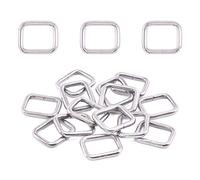 Swpeet 60Pcs 3/4 Inch - 20mm Sliver Metal Rectangle Ring, Webbing Belts Buckle Metal Rings for Belt Bags DIY Accessories Keychains Belts and Dog Leash (Sliver, 3/4 Inch)