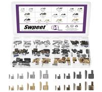 Swpeet 64Pcs 4 Couleurs #3#5#8#10 Kit d'assortiment de rétention de glissière à fermeture éclaire en métal, Sliders à fermeture en métal, Bouchon inférieur de broche d'insertion, Kit de réparation