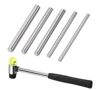 Swpeet 6Pcs 5 Tailles Poinçon de Rivet Manuel Avec Double Visage en Caoutchouc Marteau Kit d'assortiment, à Broche à Rouleau Ensemble de Outil de Rrivet pour Vêtements/sacs Installation de Rivets