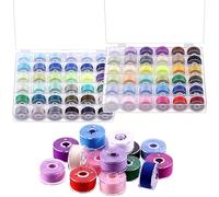 Swpeet 72 pièces 72 Couleurs Polyester pré - enroulé Bobine Set avec boîte de Bobine, Bobine de Fil à Coudre, Bobine pré - enroulée, Compatible avec Brother/byblock/janome/Elna/Singer Machine
