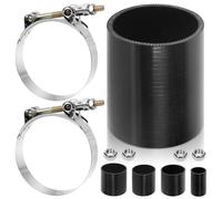 Swpeet 7Pcs 2.5 pouces - 63mm 4-Ply renforcé tuyau de Silicone droit avec 72-80mm T serrage de tuyau et 6mm Kit écrou hexagone, tuyau de Silicone pur automobile pour Intercooler d’admission Turbo