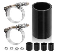 Swpeet 7Pcs 2 pouces - 51mm 4-Ply renforcé tuyau de Silicone droit avec 57-65mm T serrage de tuyau et 6mm Kit écrou hexagone, tuyau de Silicone pur automobile pour Intercooler d’admission Turbo