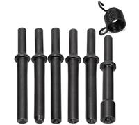 Swpeet 7Pcs Acier au Carbone Lourd Lissage Pneumatique Rivet air Kit d'outils de Marteau Avec le Ressort, Kit d'outils de bit de Rivet de Marteau d'air Pour Rivet Creux Solide Demi Creux