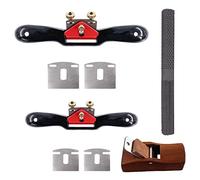 Swpeet 8 pièces 9 pouces 10 pouces rasoir à rayons réglable avec lame de remplacement et râpe 4 voies avec boîte à outils portable pour menuiserie plate, outils à main pour le travail du bois à lames