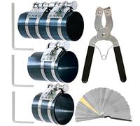 Swpeet 8pcs 3 "4" 6 "compresseur à bague de piston et outil de montage réglable outil de montage pince de démontage avec clé et palpeur en acier inoxydable kit de combinaison de moteur de voiture